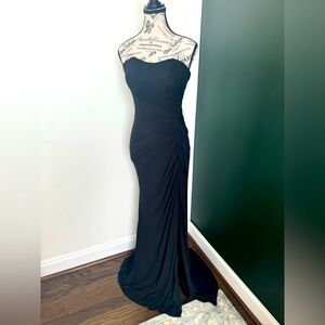 Black La Femme strapless evening gown. Size 12 (European size so fits like 10.)